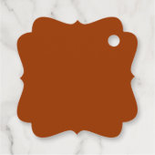 Gepersonaliseerde terracotta | rustieke bruiloft bedankjes labels (Achterkant)