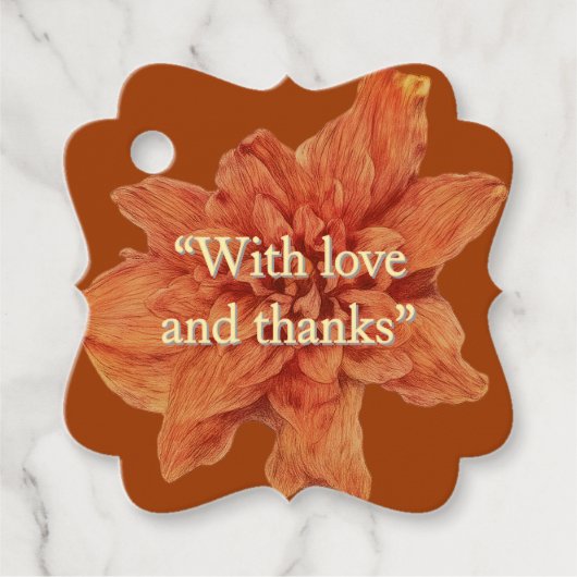 Gepersonaliseerde terracotta | rustieke bruiloft bedankjes labels (Voorkant)