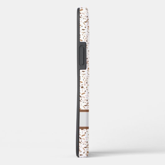 Gepersonaliseerde Terrazzo Brown, Beige and White Case-Mate iPhone Case (Achterkant / Rechts)