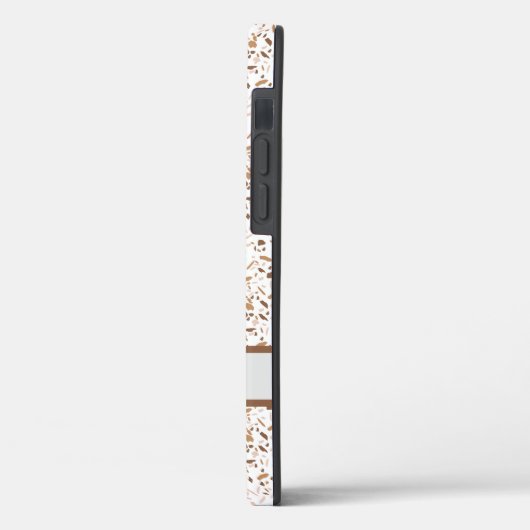 Gepersonaliseerde Terrazzo Brown, Beige and White Case-Mate iPhone Case (Achterkant / Links)