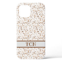 Gepersonaliseerde Terrazzo Bruin en Beige en Wit