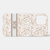 Gepersonaliseerde Terrazzo Bruin en Beige en Wit Case-Mate iPhone Case (Achterkant (horizontaal))