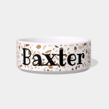 Gepersonaliseerde Terrazzo Bruin en Beige en Wit