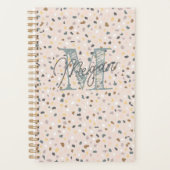 Gepersonaliseerde Terrazzo Monogram Planner (Voorkant)