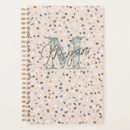 Gepersonaliseerde Terrazzo Monogram Planner