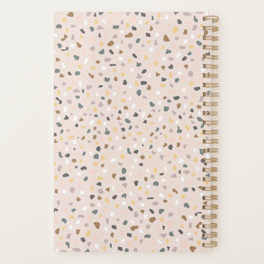 Gepersonaliseerde Terrazzo Monogram Planner (Achterkant)