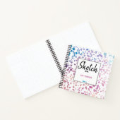 Gepersonaliseerde Terrazzo Mosaic Pink Blue Sketch Notitieboek (Binnen)