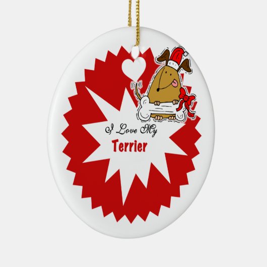 Gepersonaliseerde Terrier Dog Keepomwille Ornament (Rechts)