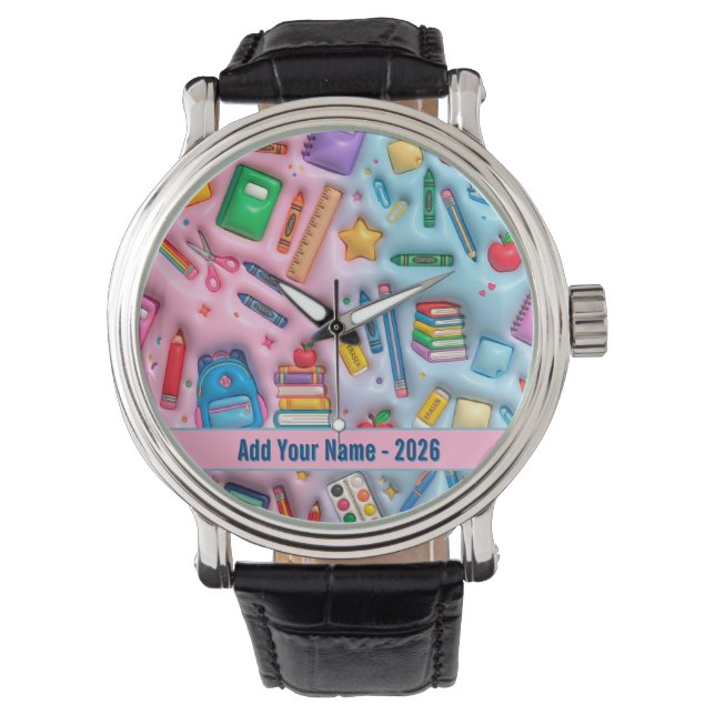 Gepersonaliseerde terug naar school 2026 horloge (Voorkant)