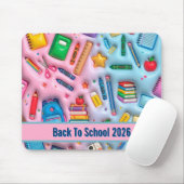 Gepersonaliseerde terug naar school 2026 muismat (Met muis)