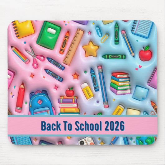 Gepersonaliseerde terug naar school 2026 muismat (Voorkant)