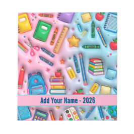 Gepersonaliseerde terug naar school 2026 notitieblok