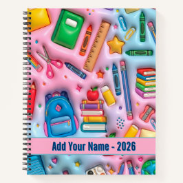 Gepersonaliseerde terug naar school 2026 notitieboek