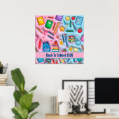Gepersonaliseerde terug naar school 2026 poster (Thuiskantoor)