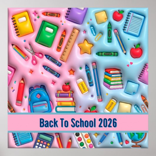 Gepersonaliseerde terug naar school 2026 poster (Voorkant)