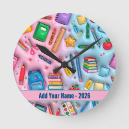 Gepersonaliseerde terug naar school 2026 ronde klok