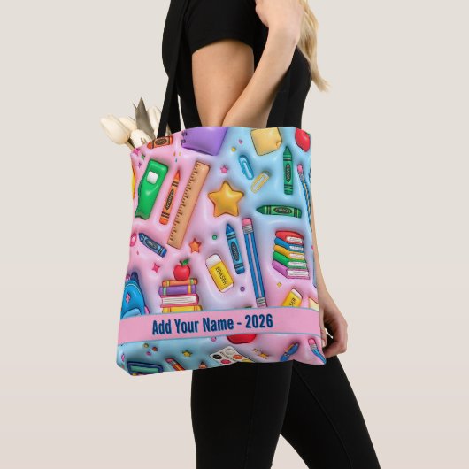 Gepersonaliseerde terug naar school 2026 tote bag (Dichtbij)