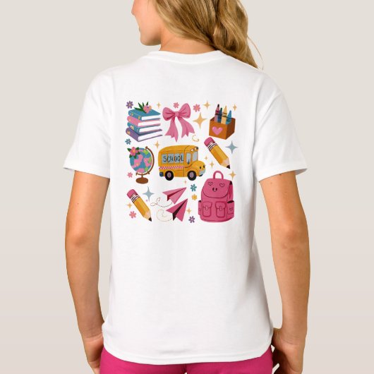 Gepersonaliseerde Terug naar School T-shirt (Achterkant)