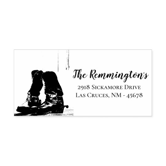 Gepersonaliseerde terugkeer adres stempel laarzen  (Afrduk)