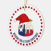 Gepersonaliseerde TEXAN KERSTPUDDING Keramisch Ornament (Links)