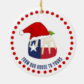 Gepersonaliseerde TEXAN KERSTPUDDING Keramisch Ornament (Achterkant)
