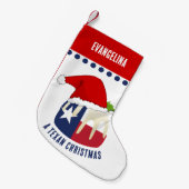 Gepersonaliseerde TEXAN KERSTPUDDING Kleine Kerstsok (Voorkant (Hangend))