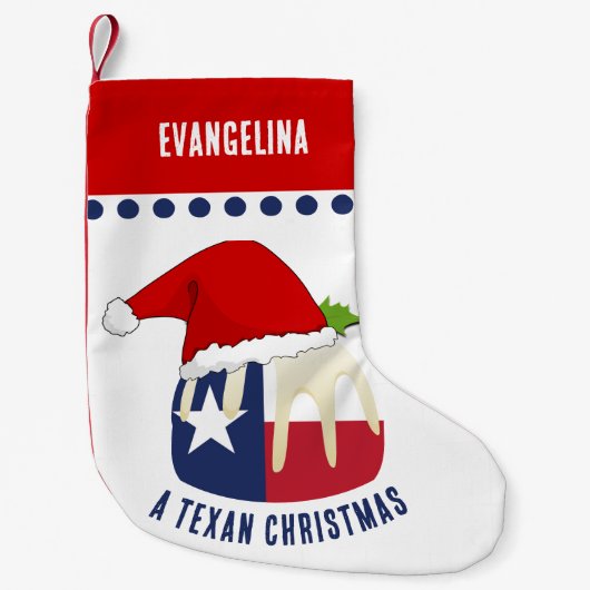 Gepersonaliseerde TEXAN KERSTPUDDING Kleine Kerstsok (Voorkant)