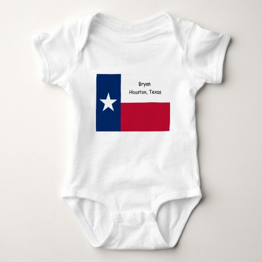 Gepersonaliseerde Texas baby bodysuit (Voorkant)