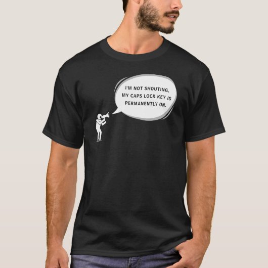 Gepersonaliseerde Text Stick Figuur Schreeuwen Man T-shirt (Voorkant)