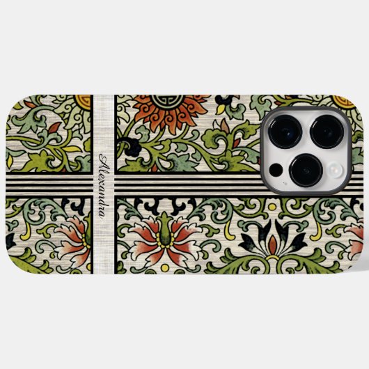 Gepersonaliseerde textuur achtergrond damast Case-Mate iPhone case (Achterkant (horizontaal))