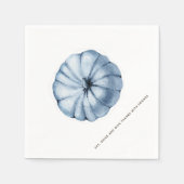 Gepersonaliseerde Thanksgiving Blauwe pompoen Servet (Voorkant)