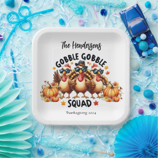 Gepersonaliseerde Thanksgiving Borden 9" Papieren Bordje (Feest)