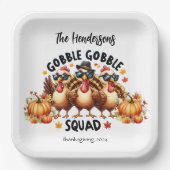 Gepersonaliseerde Thanksgiving Borden 9" Papieren Bordje (Voorkant)