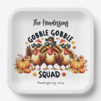 Gepersonaliseerde Thanksgiving Borden 9" Papieren Bordje