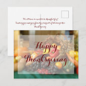Gepersonaliseerde Thanksgiving Briefkaart (Voorkant / Achterkant)