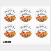 Gepersonaliseerde Thanksgiving Dankbaar voor jou Ronde Sticker (Vel)