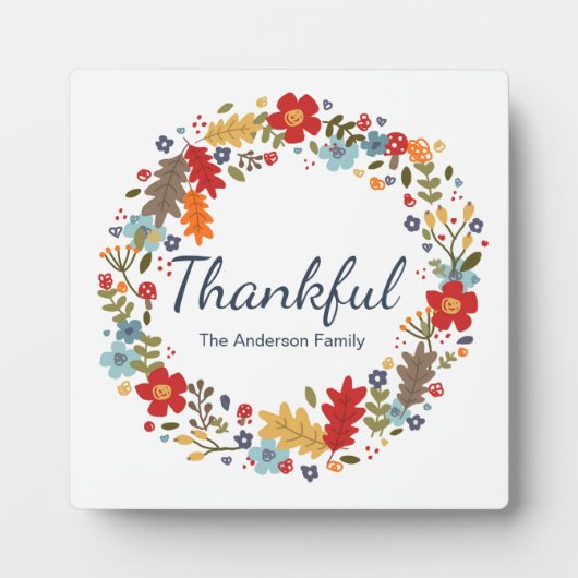 Gepersonaliseerde Thanksgiving Dankbare Herfst Fotoplaat (Voorkant)