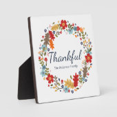 Gepersonaliseerde Thanksgiving Dankbare Herfst Fotoplaat (Voorkant)
