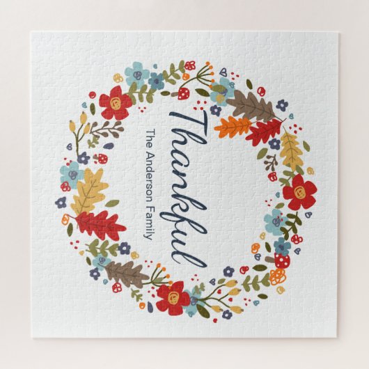 Gepersonaliseerde Thanksgiving Dankbare Herfst Legpuzzel (Horizontaal)