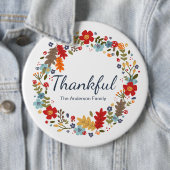 Gepersonaliseerde Thanksgiving Dankbare Herfst Ronde Button 6,0 Cm (In situ)