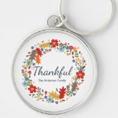 Gepersonaliseerde Thanksgiving Dankbare Herfst Sleutelhanger (Voorkant)