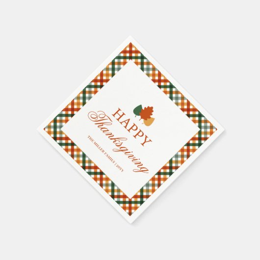 Gepersonaliseerde Thanksgiving Dinner Party servet (Hoek)