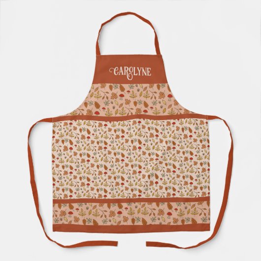 Gepersonaliseerde Thanksgiving Fall Leaves Schort (Voorkant)