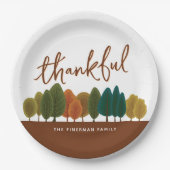 Gepersonaliseerde Thanksgiving Feest dankbaar naja Papieren Bordje (Voorkant)