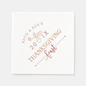 Gepersonaliseerde Thanksgiving Feest Servet (Voorkant)