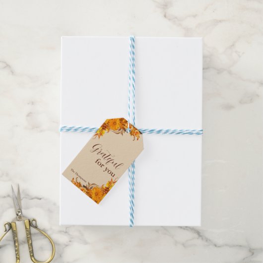 Gepersonaliseerde Thanksgiving Gift Label Cadeaulabel (Met Touw)