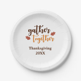 Gepersonaliseerde Thanksgiving-herfst bij elkaar k Papieren Bordje