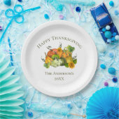 Gepersonaliseerde Thanksgiving Herfst najaar pompo Papieren Bordje (Feest)
