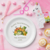 Gepersonaliseerde Thanksgiving Herfst najaar pompo Papieren Bordje (Feest)