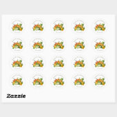 Gepersonaliseerde Thanksgiving Herfst najaar pompo Ronde Sticker (Vel)